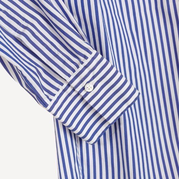Brunello Cucinelli AW/16 Blue White Striped Monili-Bead Shirt - Picture 7 of 10